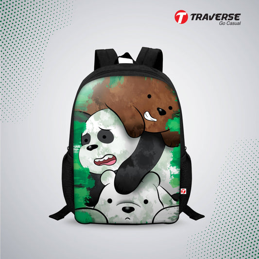 Kids Bag- We Bare Bears Digital Printed Backpack for Class 1 to 3
