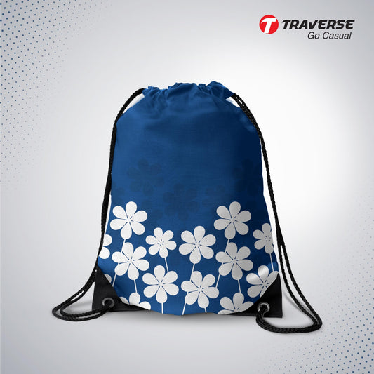 Floral Digitally Printed Drawstring Bag