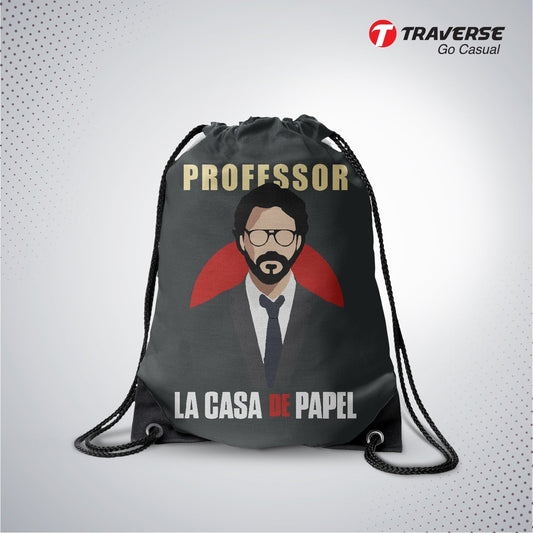Money Heist Digitally Printed Drawstring Bag
