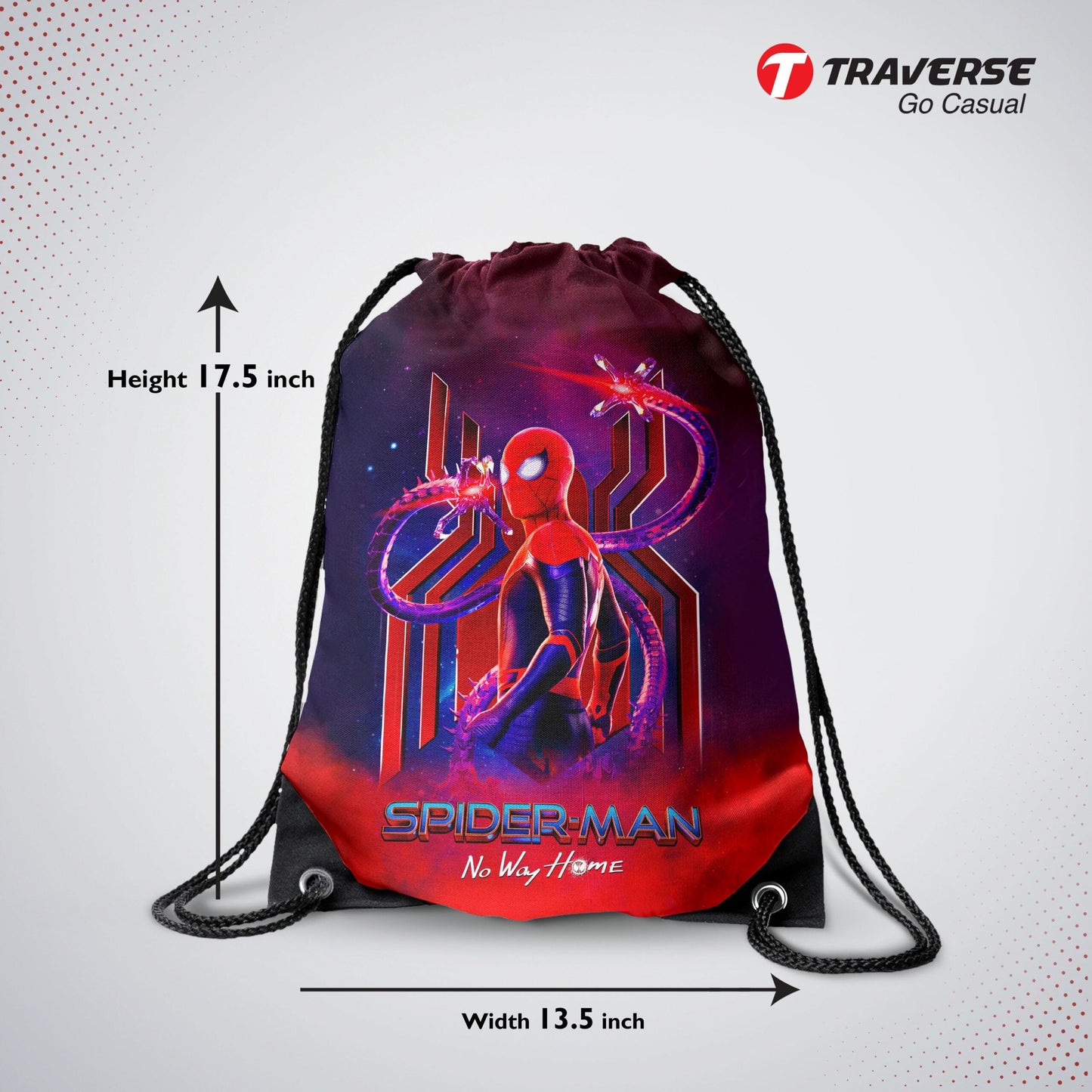 Pack of 3 Spider Men No Way Home - Bundle Offer - Backpack , Drawstring Bag with Pencil Pouch