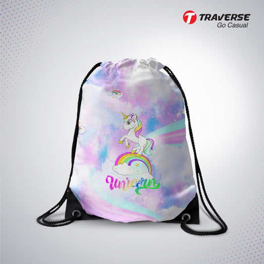 Unicorn Digitally Printed Drawstring Bag