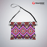 Girl Floral Pouch - (Digitally printed on Cloth) With Shoulder Strap.