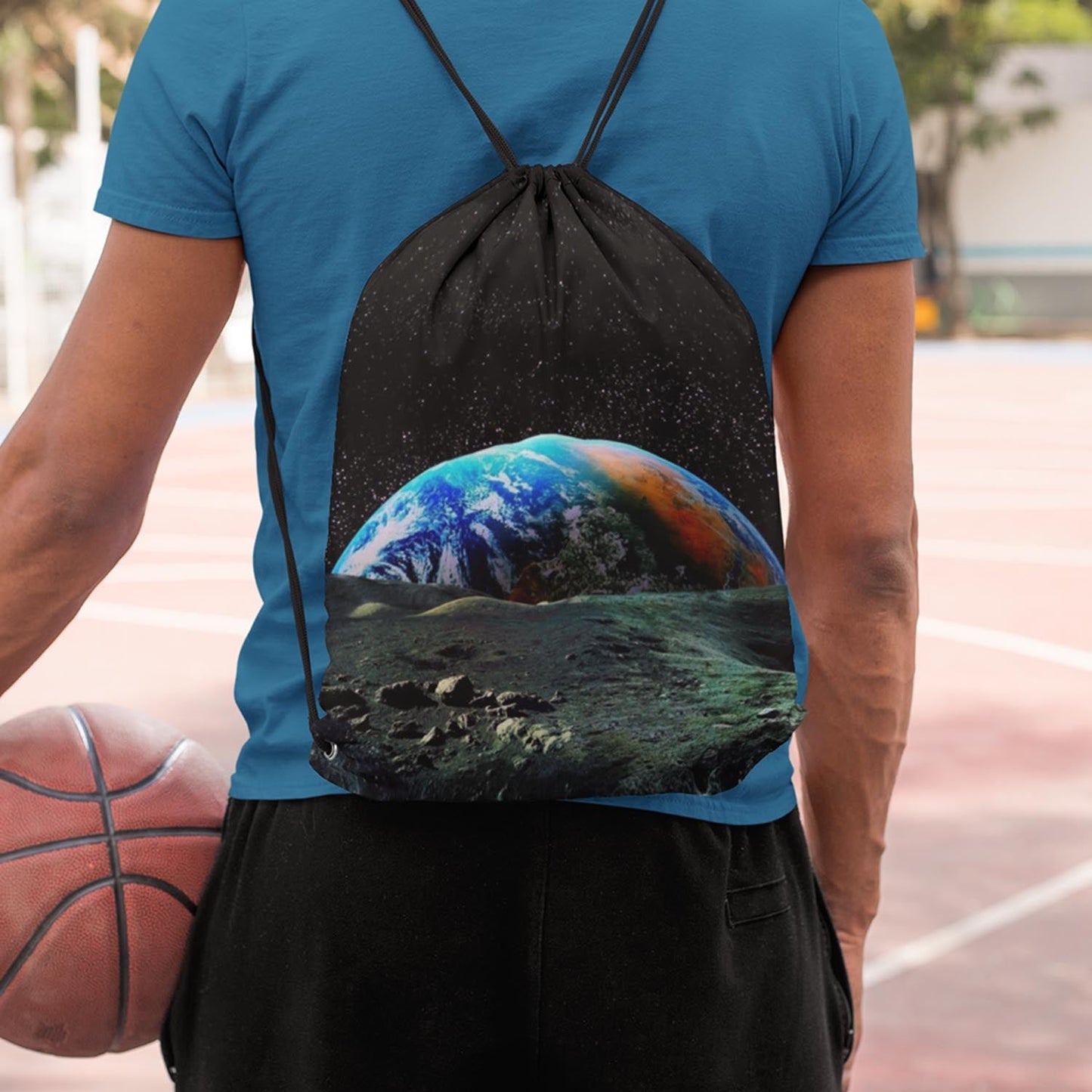 Space Digitally Printed Drawstring Bag