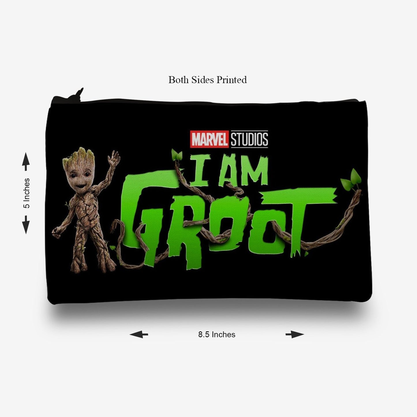 Traverse Baby Groot pencil pouch for boys & girls. Digitally printed on Fabric with both sides printed