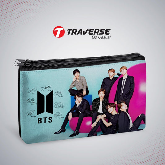 2 Zipper-BTS Pencil Pouch (Digitally Printed On Both Side) By Traverse