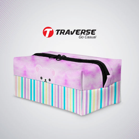 Pink Bear Box Pouch (Digitally printed on Cloth)