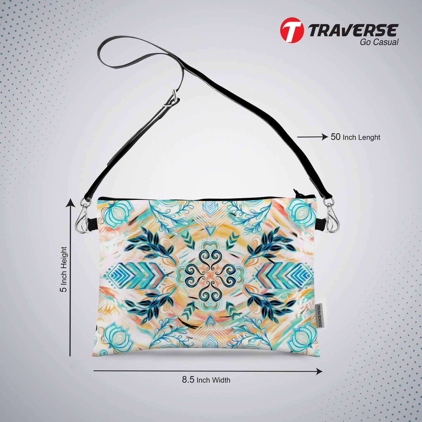 Girl Abstract design - Pouch (Digitally printed on Cloth) with shoulder strap