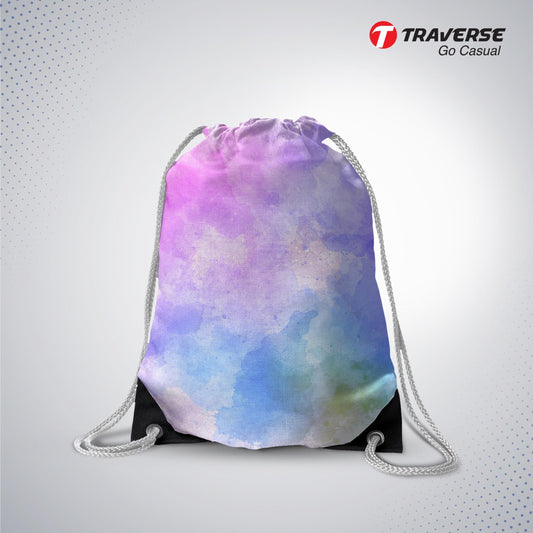 Multicolored Printed Drawstring Bag