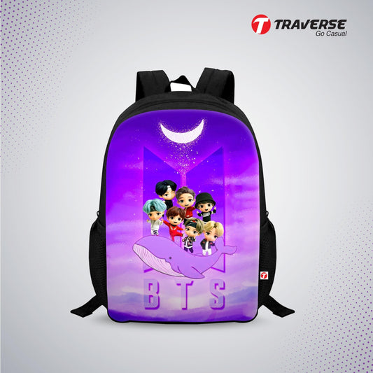 BTS-Kids Bag (Digital Printed BTS Backpack for Class 1 to 3)
