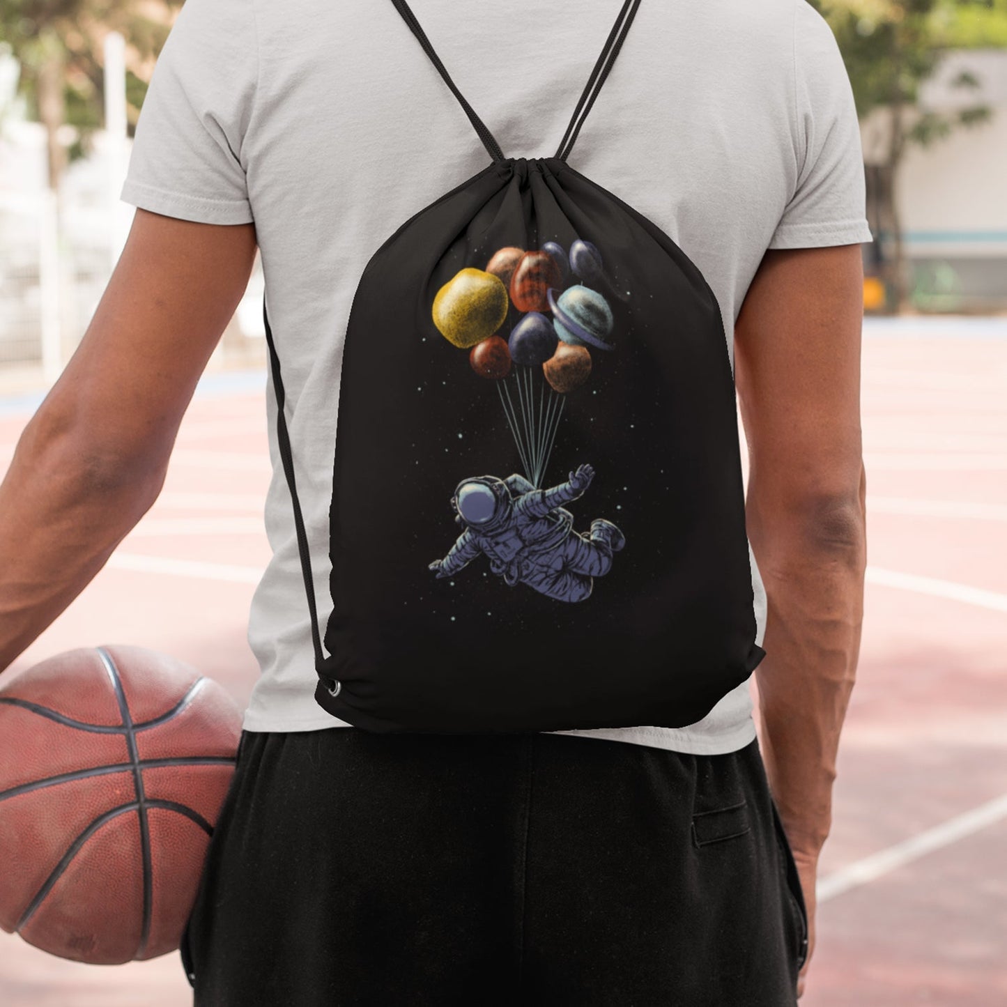 Astronaut Digitally Printed Drawstring Bag