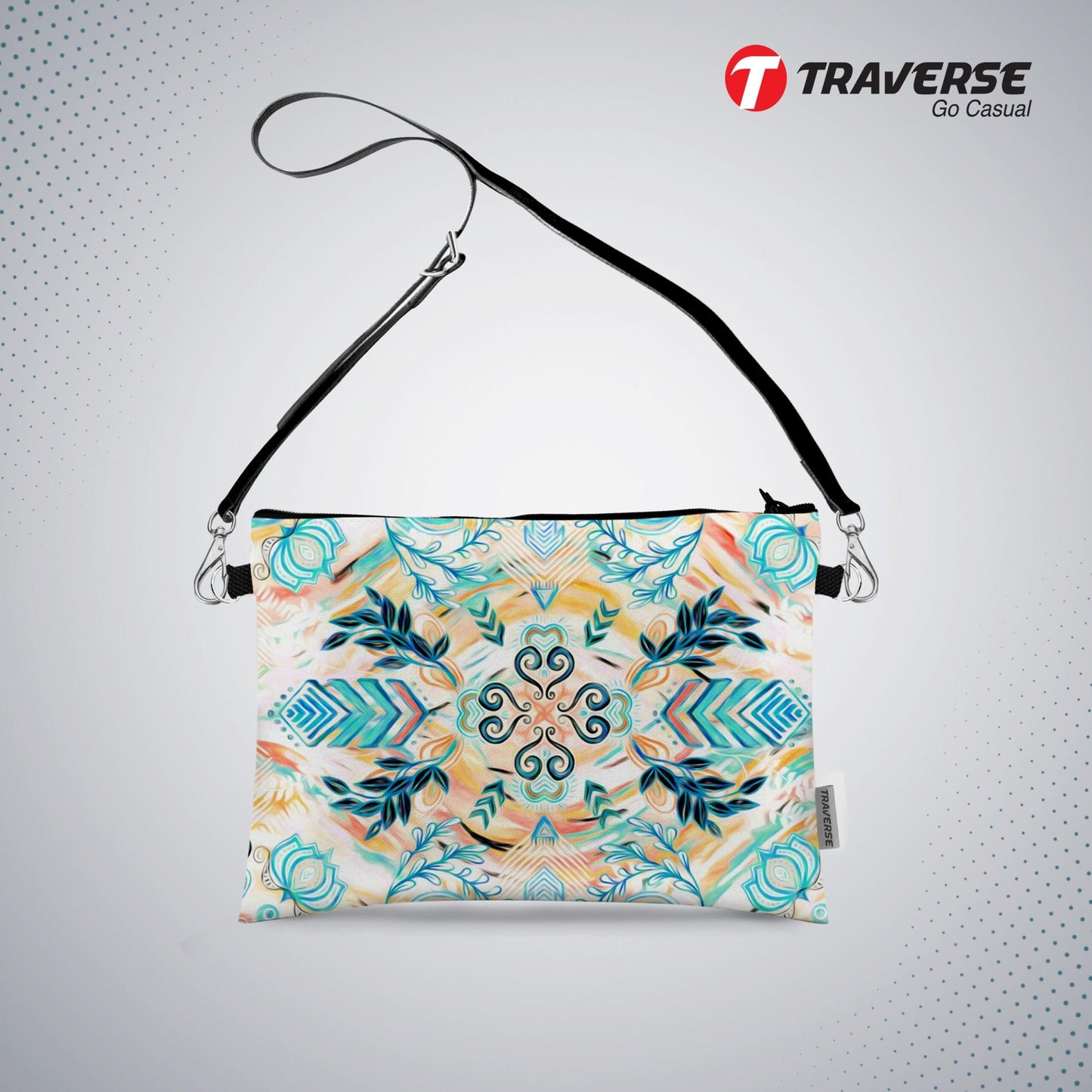 Girl Abstract design - Pouch (Digitally printed on Cloth) with shoulder strap