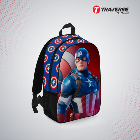 Kids Bag- Captain America , Backpack for Kindergarten (KG), Pre-school classes. Allover printed