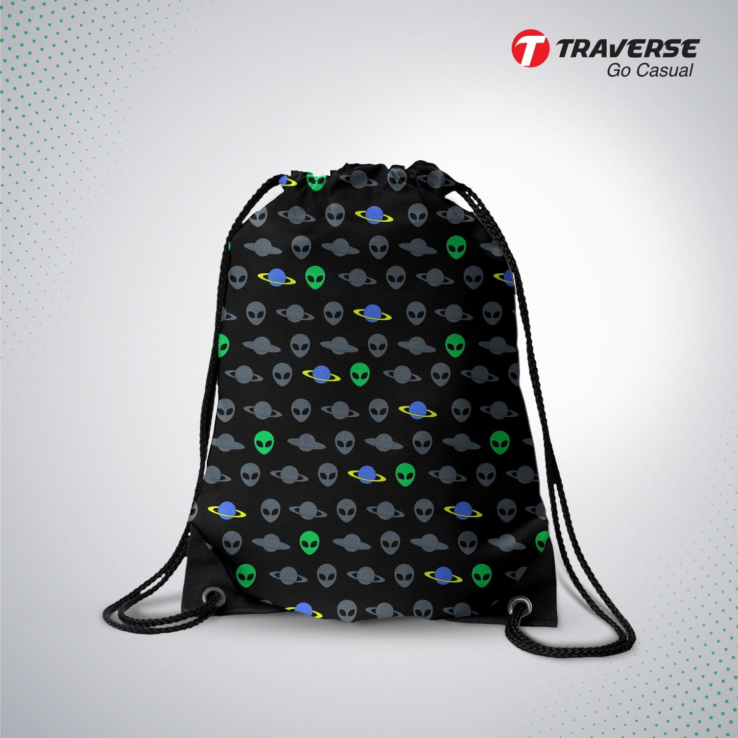 Alien Digitally Printed Drawstring Bag