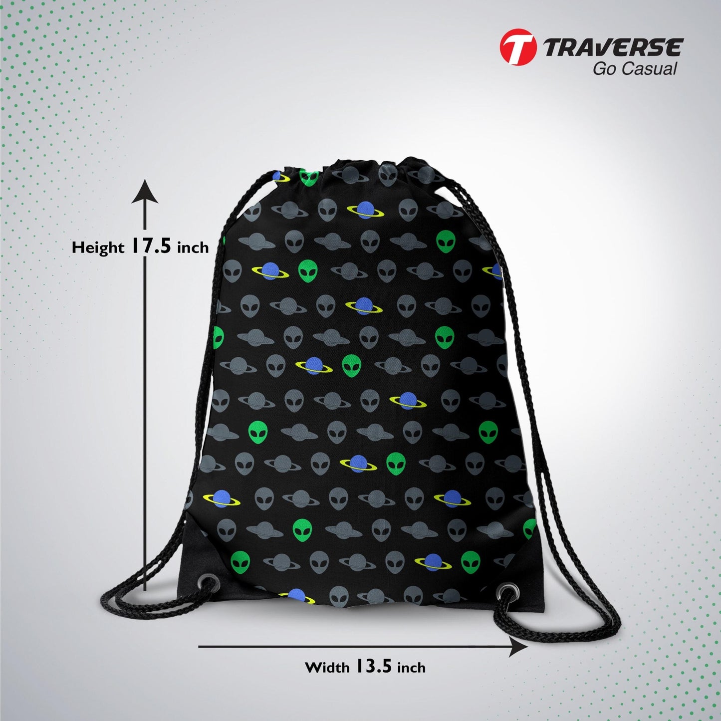 Alien Digitally Printed Drawstring Bag