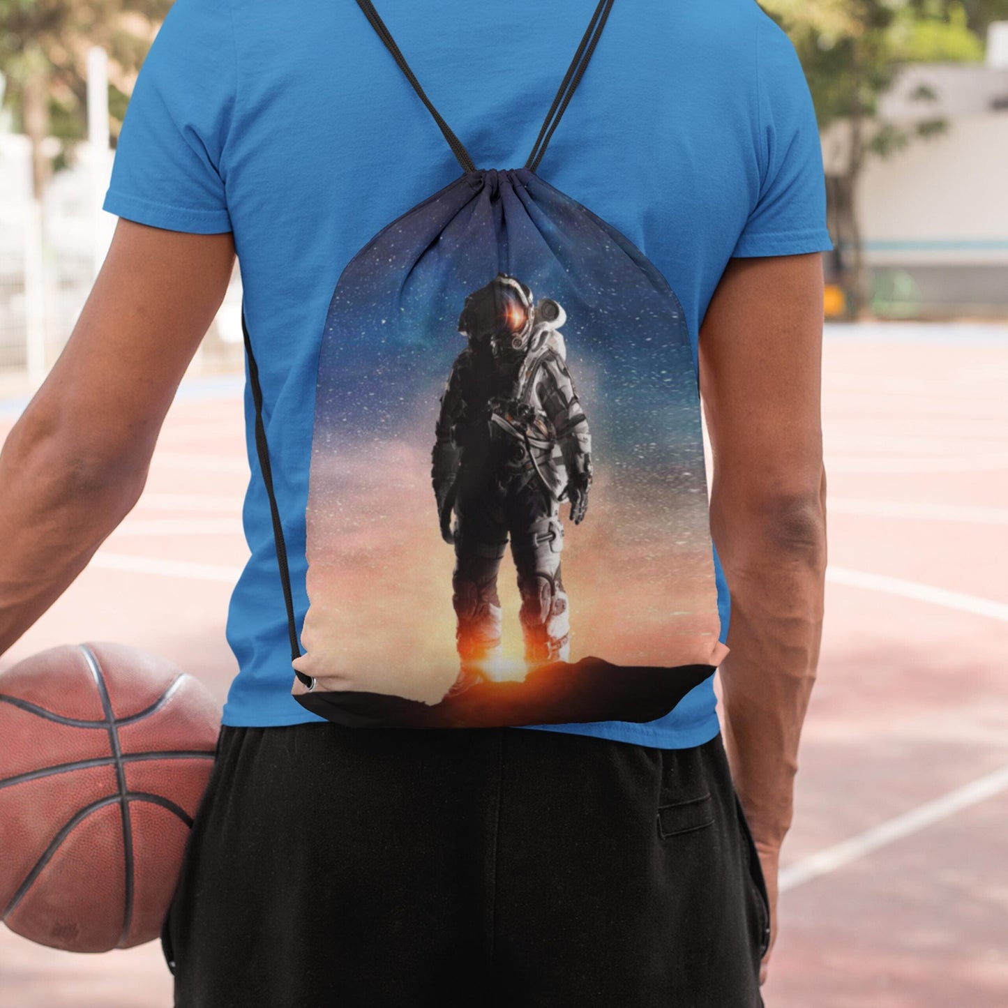 Astronaut Digitally Printed Drawstring Bag