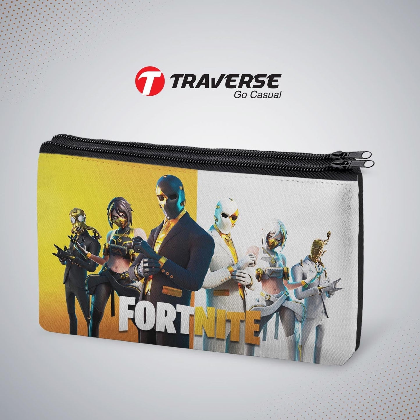 2 Zipper- Fortnite Pencil Pouch (Digitally Printed On Both Side) By Traverse