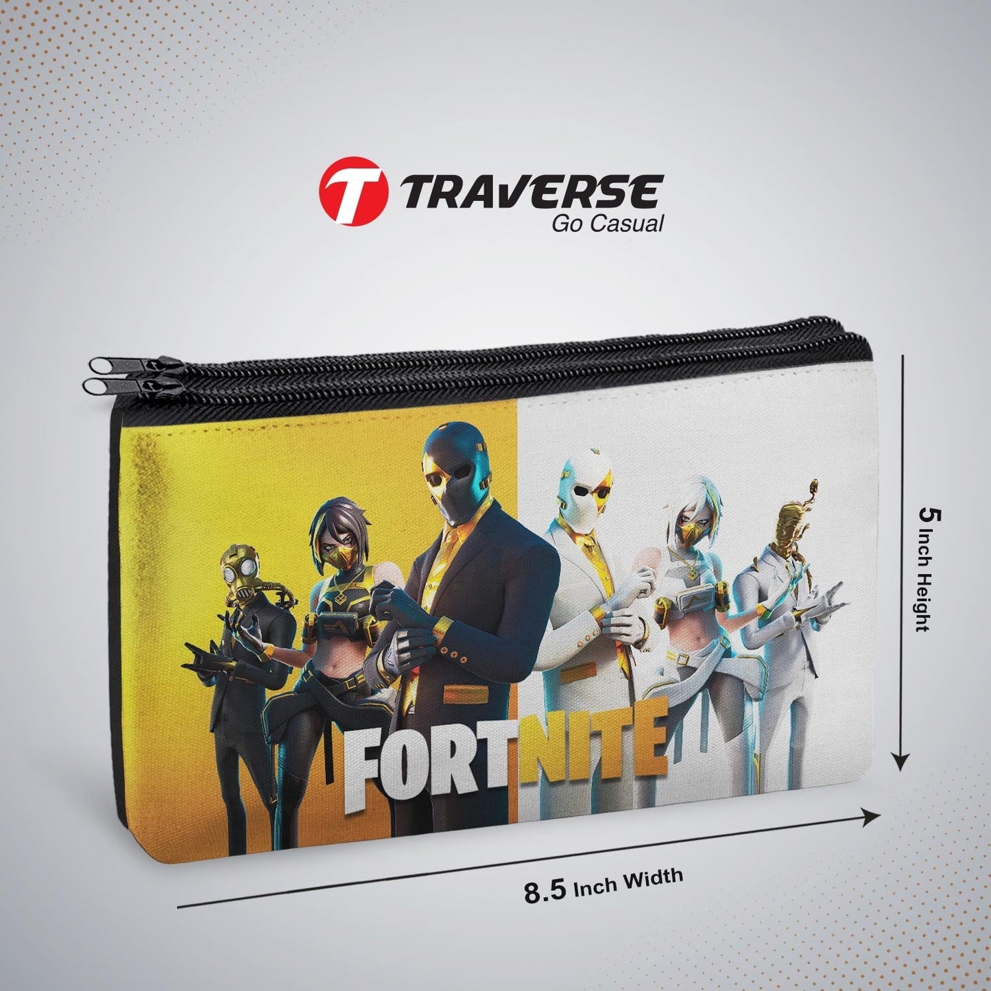 2 Zipper- Fortnite Pencil Pouch (Digitally Printed On Both Side) By Traverse