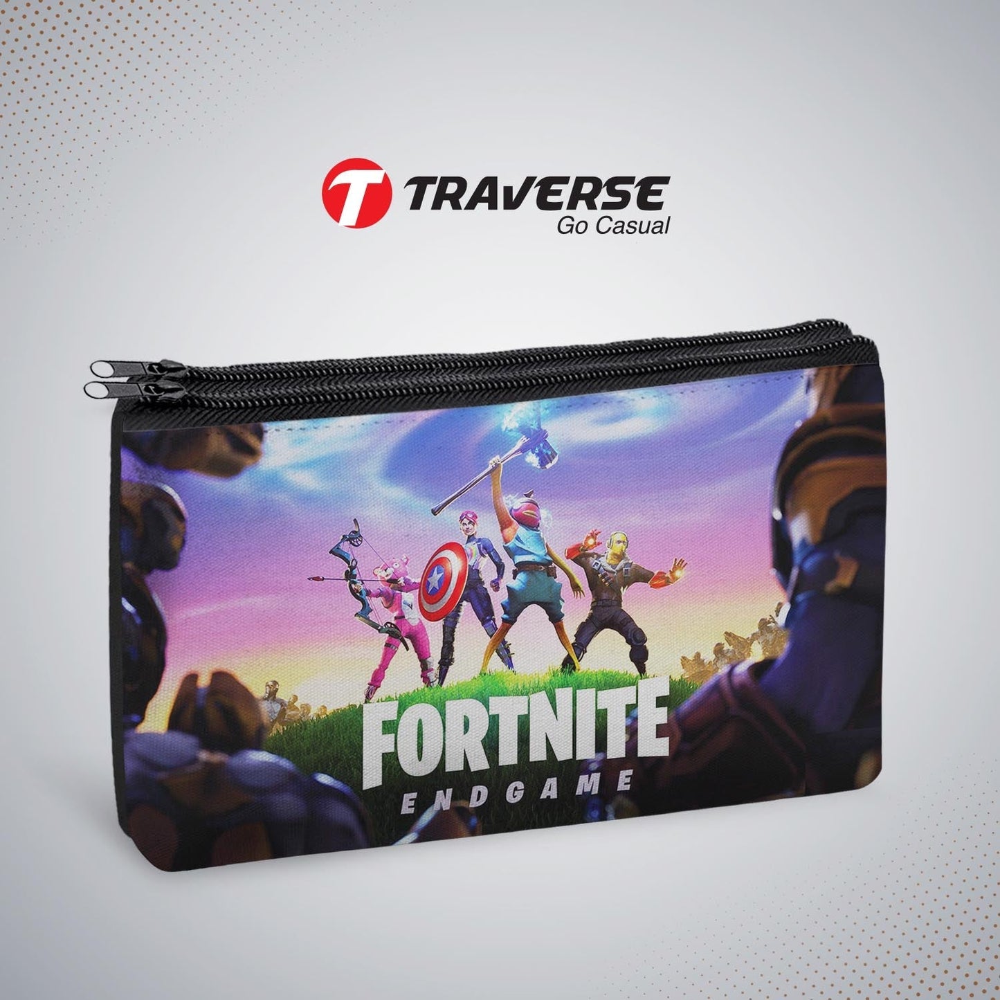 2 Zipper- Fortnite Pencil Pouch (Digitally Printed On Both Side) By Traverse