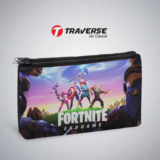 Dual compartment Fortnite pencil pouch, Digitally printed on Fabric with both side printing
