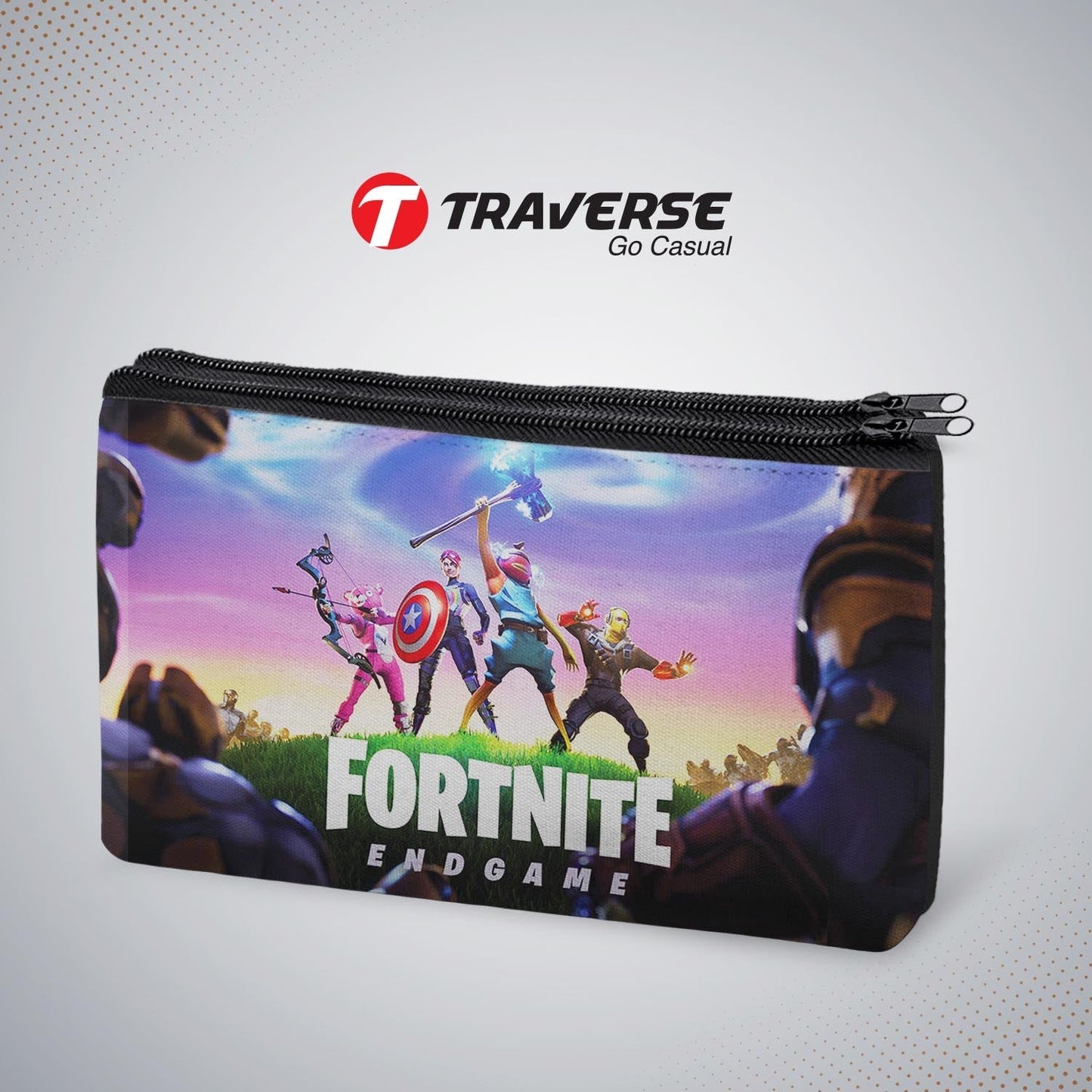 2 Zipper- Fortnite Pencil Pouch (Digitally Printed On Both Side) By Traverse
