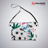 Girl Pouch - Floral Pouch (Digitally printed on Cloth) with shoulder strap