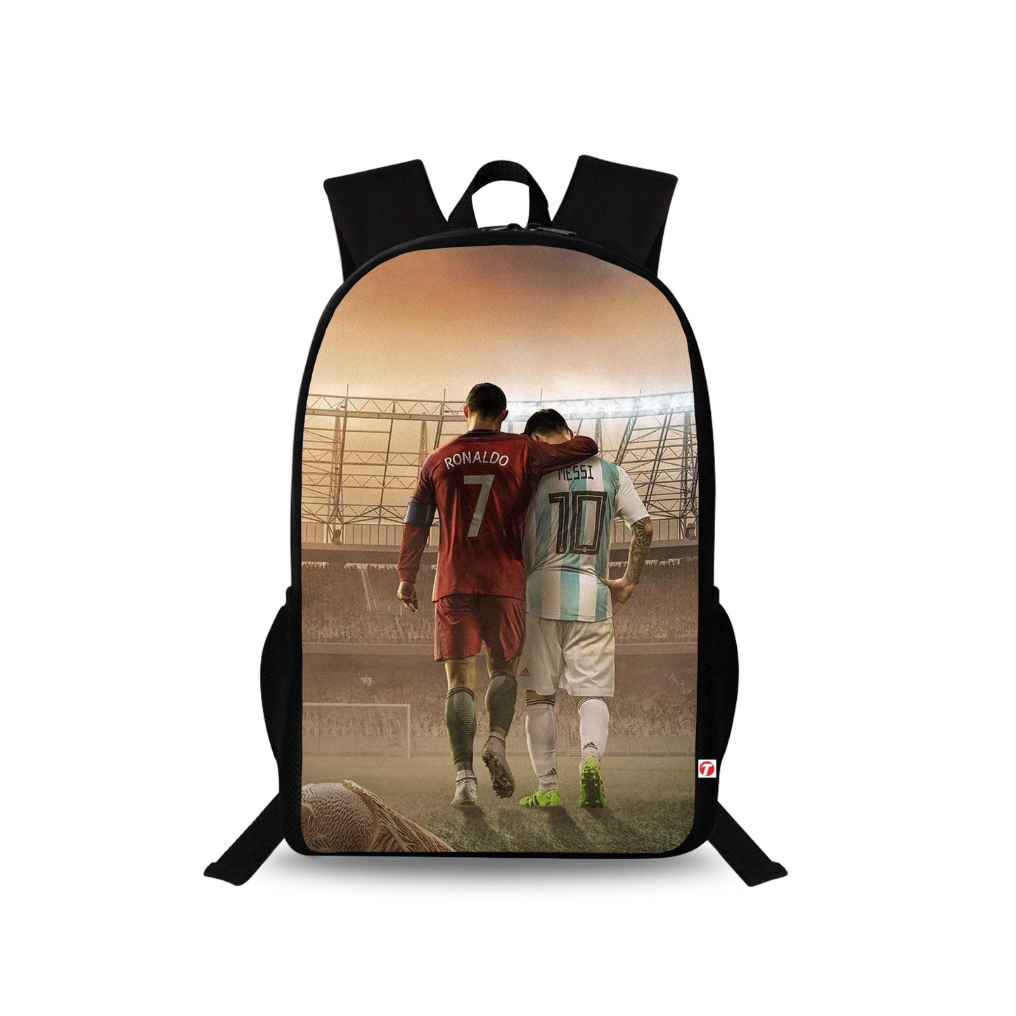 Traverse Ronaldo & Messi Bags For Boys & Girls. Digitally printed on Fabric with latest technology. Dual Compartment large backpack
