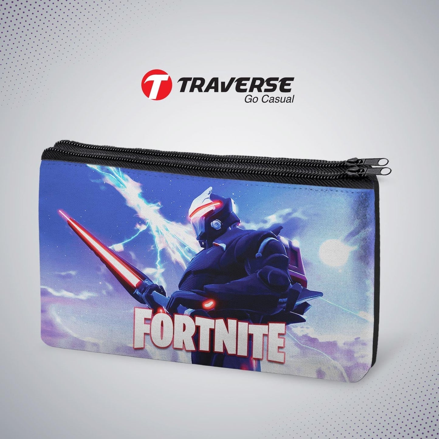 2 Zipper- Fortnite Pencil Pouch (Digitally Printed On Both Side) By Traverse