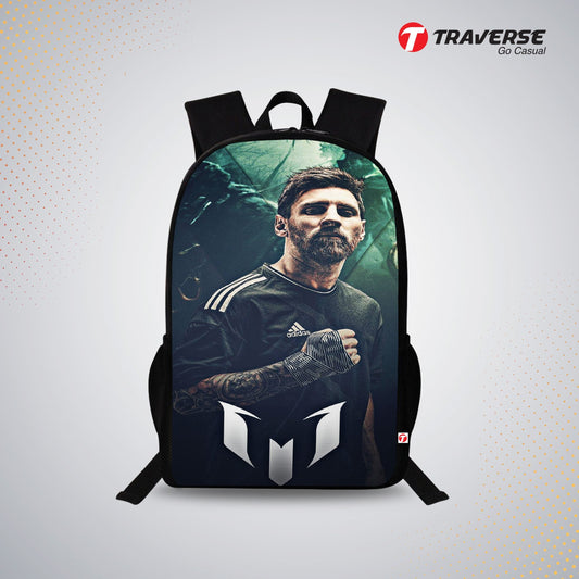 Traverse Messi Bags For Boys & Girls. Digitally printed on Fabric with latest technology. Dual Compartment large backpack