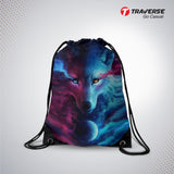 Wolf Digitally Printed Drawstring Bag