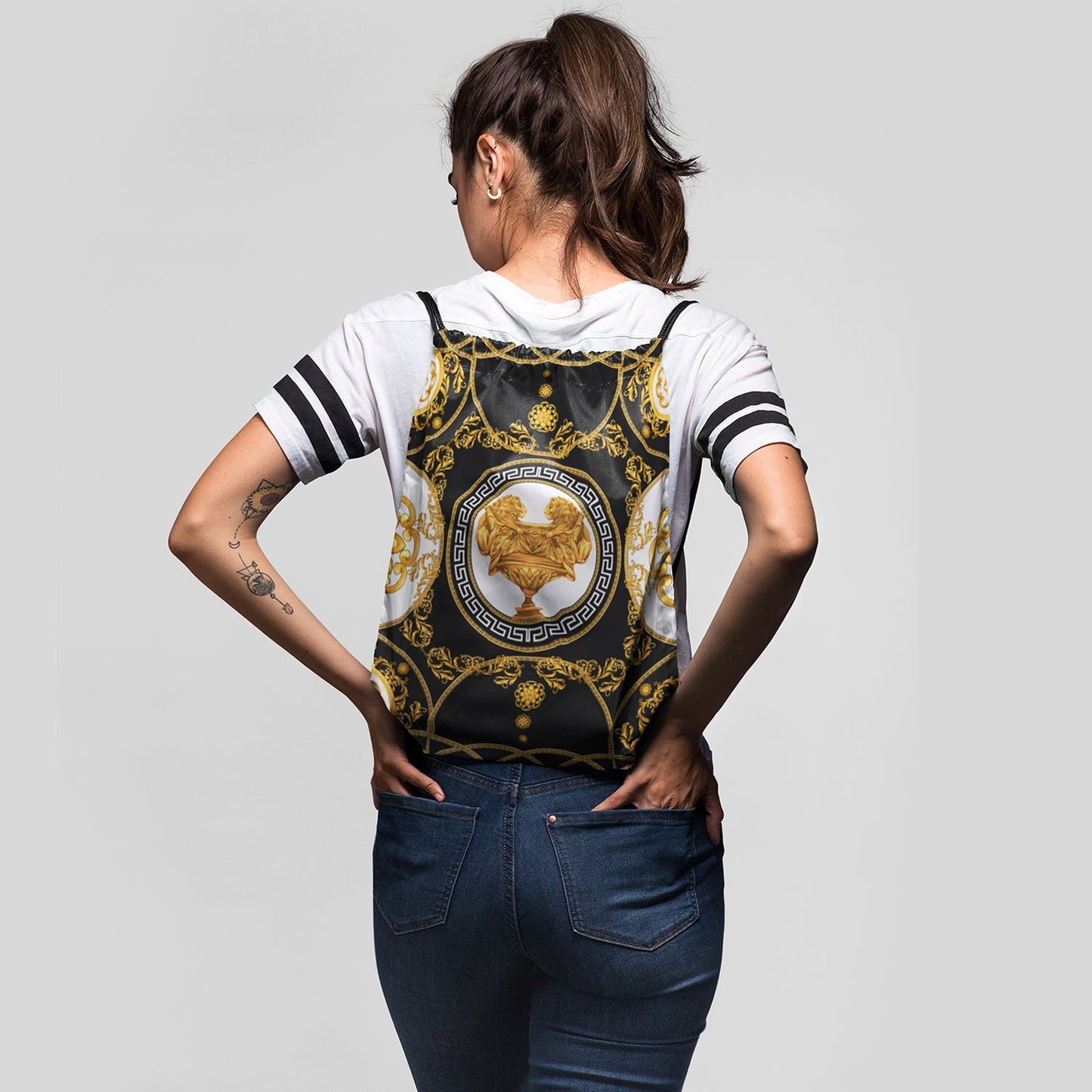 Versace Digitally Printed Drawstring Bag
