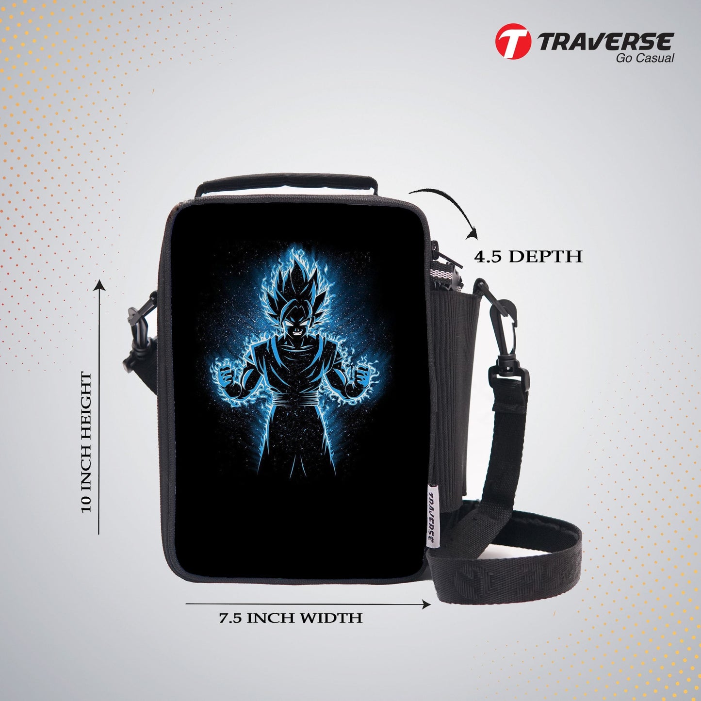 Traverse DragonBall Lunch Bag with option to carry water bottle- Digitally printed and manufactured by Traverse