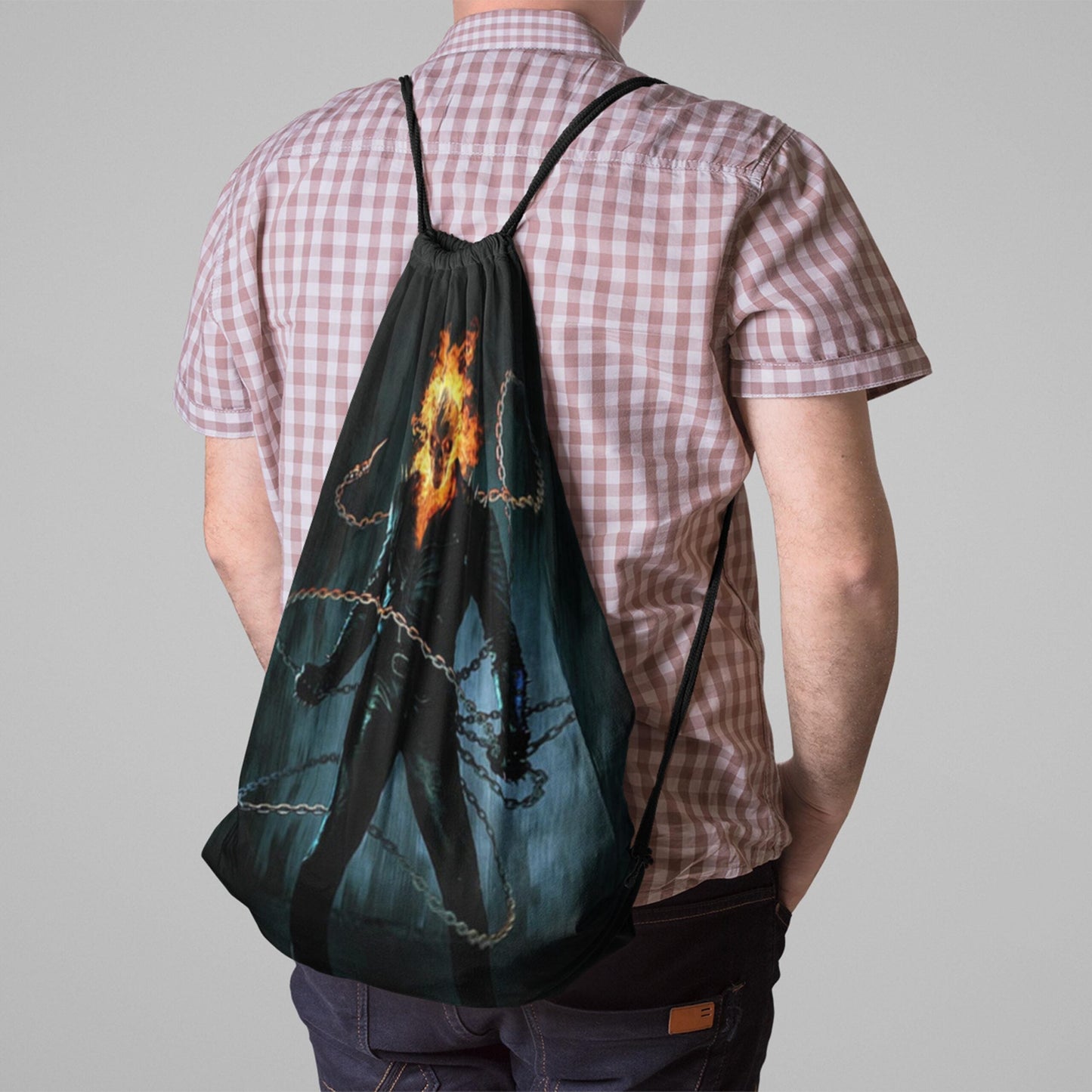 Ghost Rider Digitally Printed Drawstring Bag
