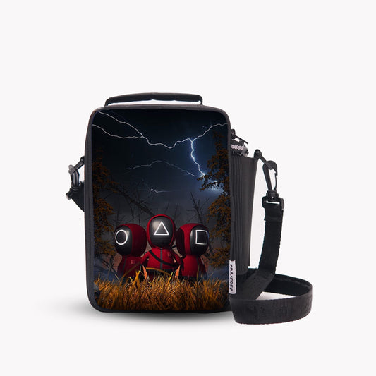 Traverse Squid Game Lunch Bag with option to carry water bottle- Digitally printed and manufactured by Traverse