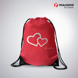 Heart Printed Drawstring Bag