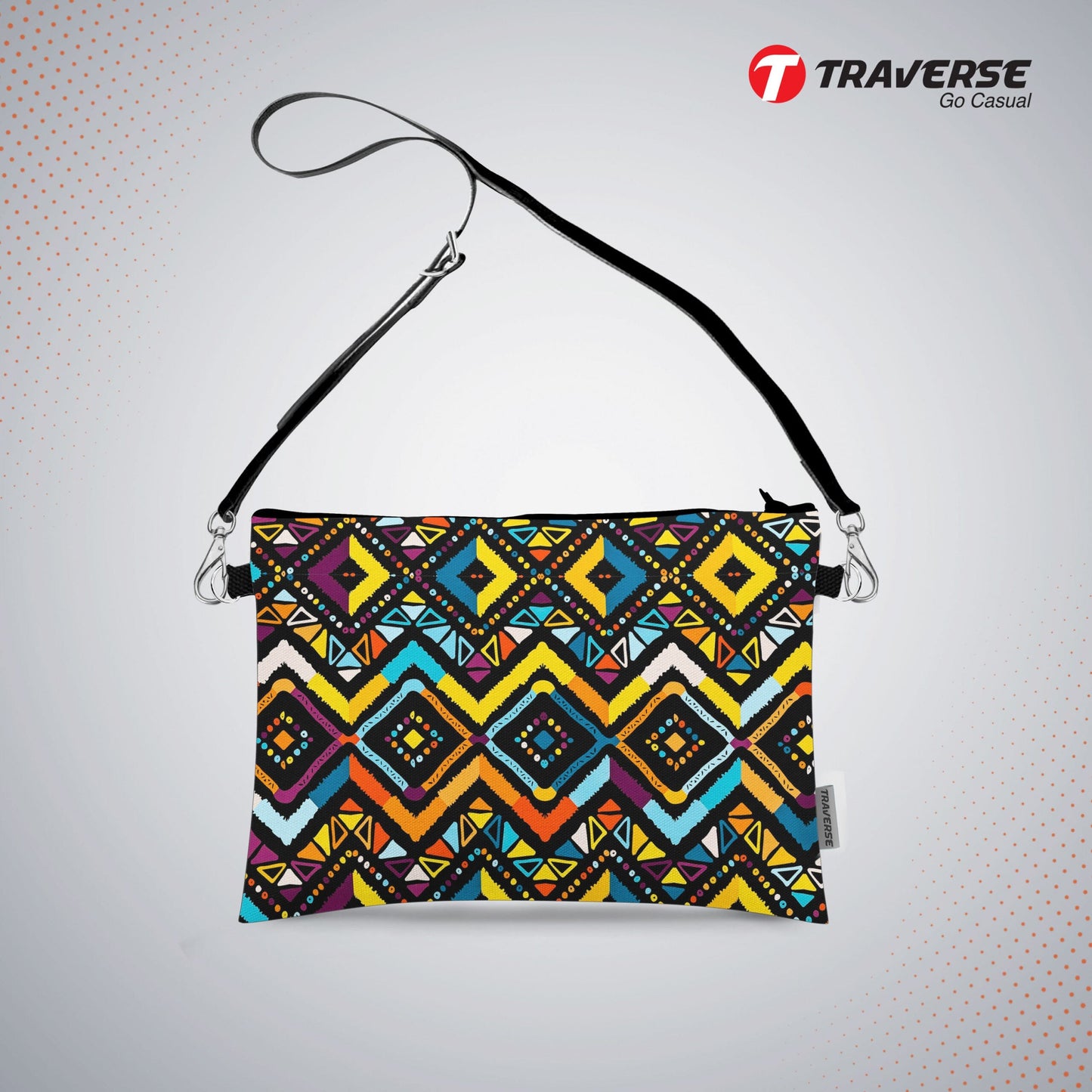 Girl Floral Pouch - (Digitally printed on Cloth) With Shoulder Strap.