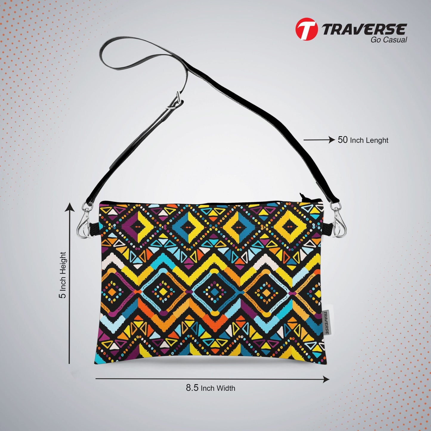 Girl Floral Pouch - (Digitally printed on Cloth) With Shoulder Strap.