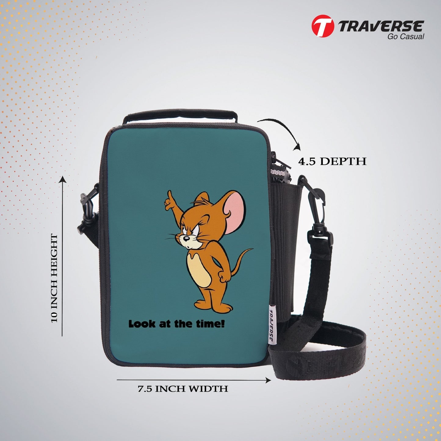 Traverse Jerry Lunch Bag with option to carry water bottle- Digitally printed and manufactured by Traverse