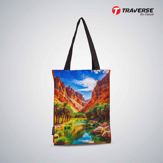 Traverse Printed Tote Bag for Women by - Market Bag, Cute Tote Bag Aesthetic Purse, Handbag