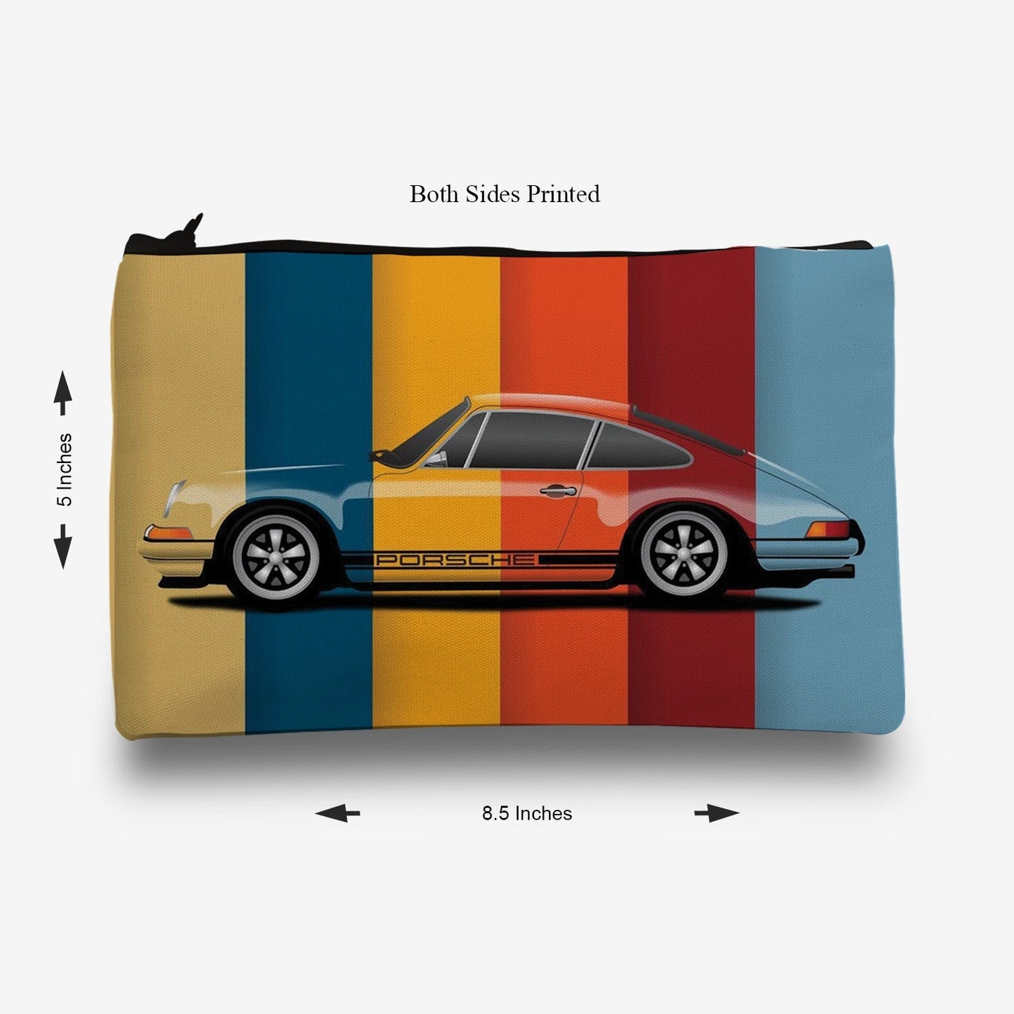 Traverse Porsche Car pencil pouch for boys & girls. Digitally printed on Fabric with both sides printed