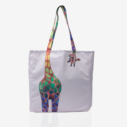 Traverse Canvas (Giraffe )Printed Tote Bag for Women by TRAVERSE- Market Bag, Cute Tote Bag Aesthetic Purse, Handbag for Work, Book Bag, Accessories, Supplies, Office, School - 16x15 Inches