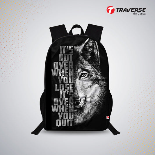 Traverse Wolf Bags For Boys & Girls. Digitally printed on Fabric with latest technology. Dual Compartment large backpack