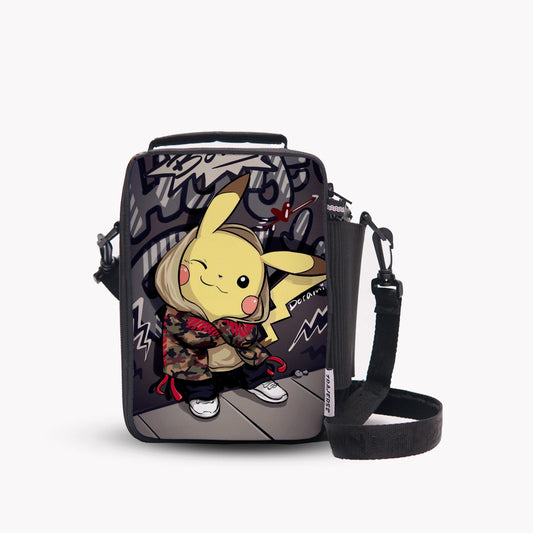 Traverse Pikachu Lunch Bag with option to carry water bottle- Digitally printed and manufactured by Traverse