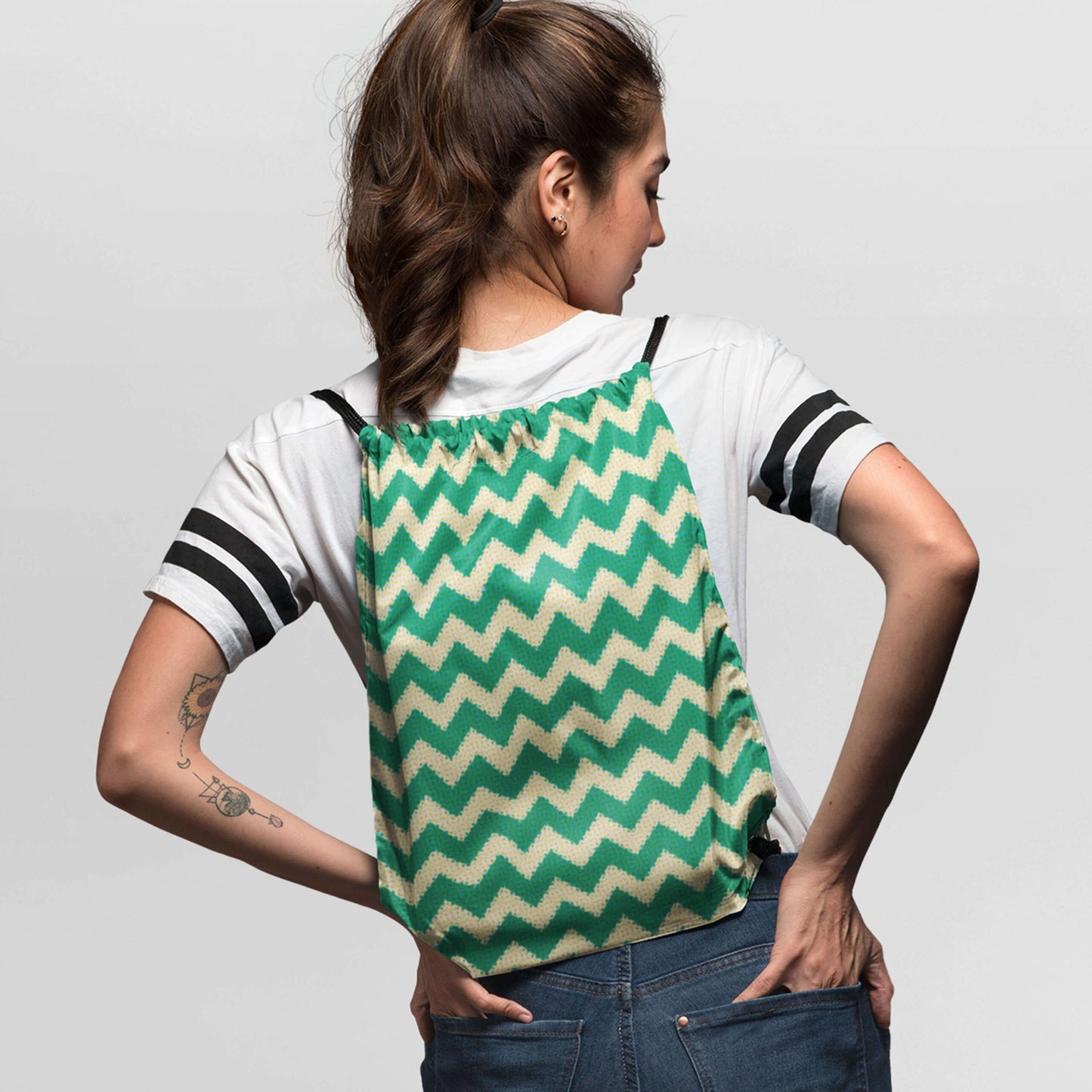 Zigzag Drawstring Bag