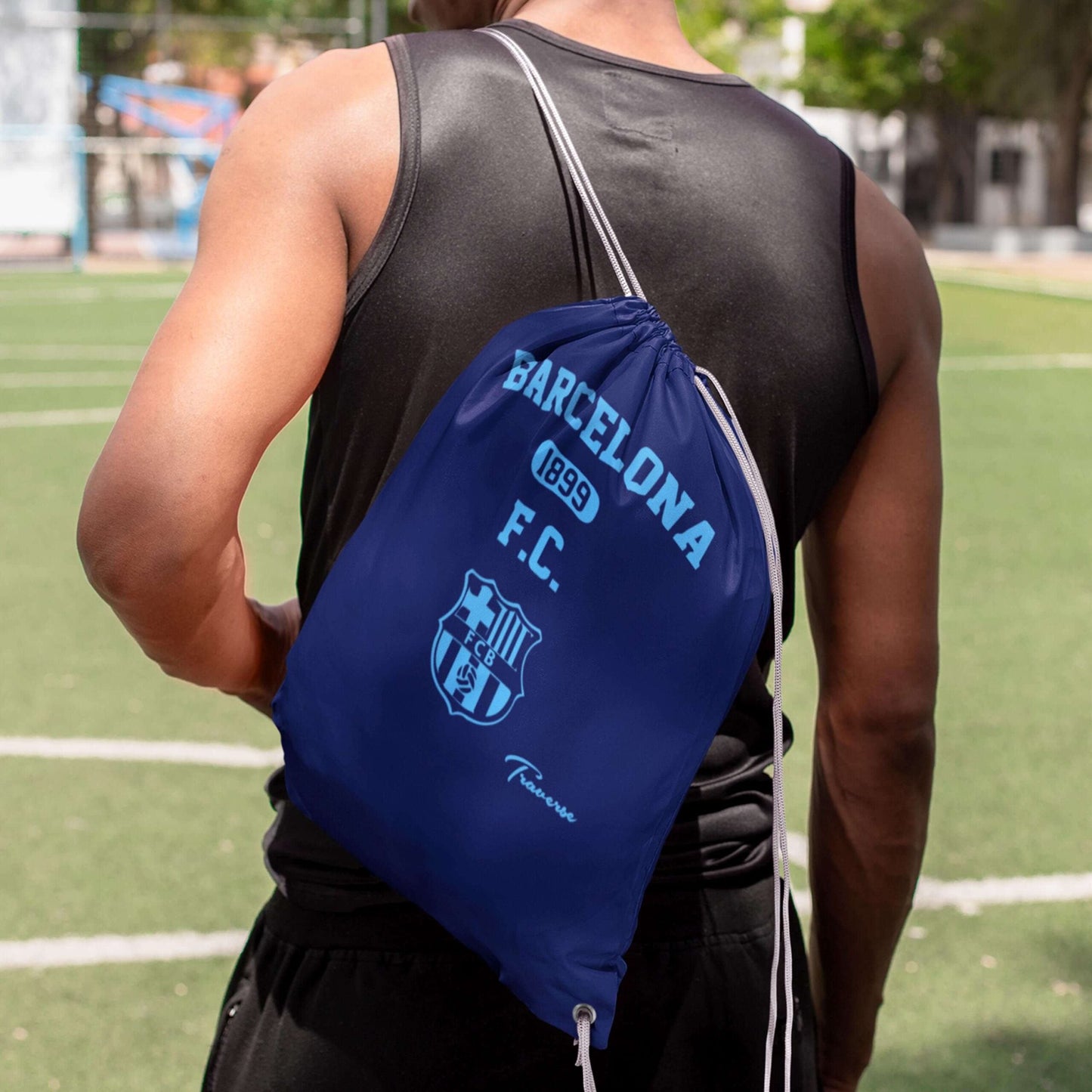 Navy Blue Drawstring Bag(Eyelet)