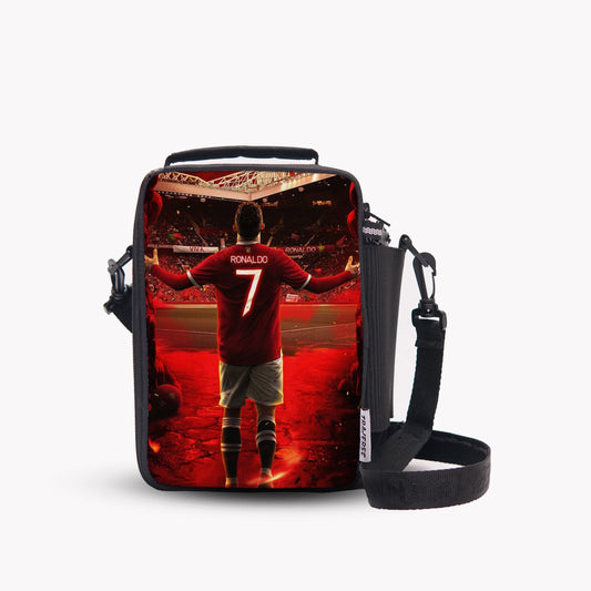 Traverse Ronaldo Lunch Bag with option to carry water bottle- Digitally printed and manufactured by Traverse