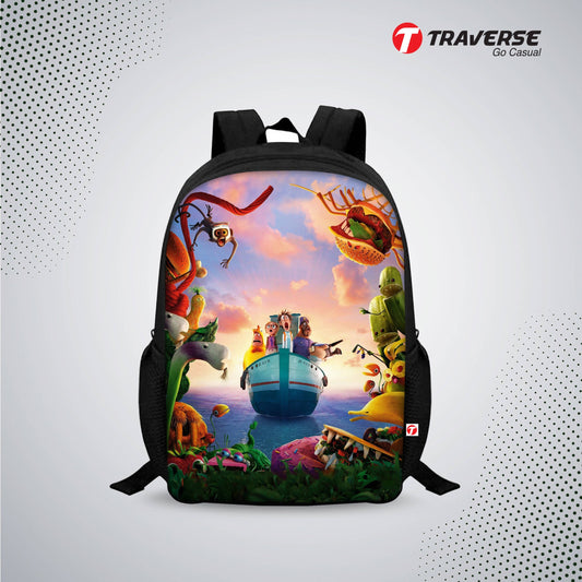Kids Bag- Cloudy With a Chance of Meatballs (Digital Printed Backpack for Class 1 to 3)