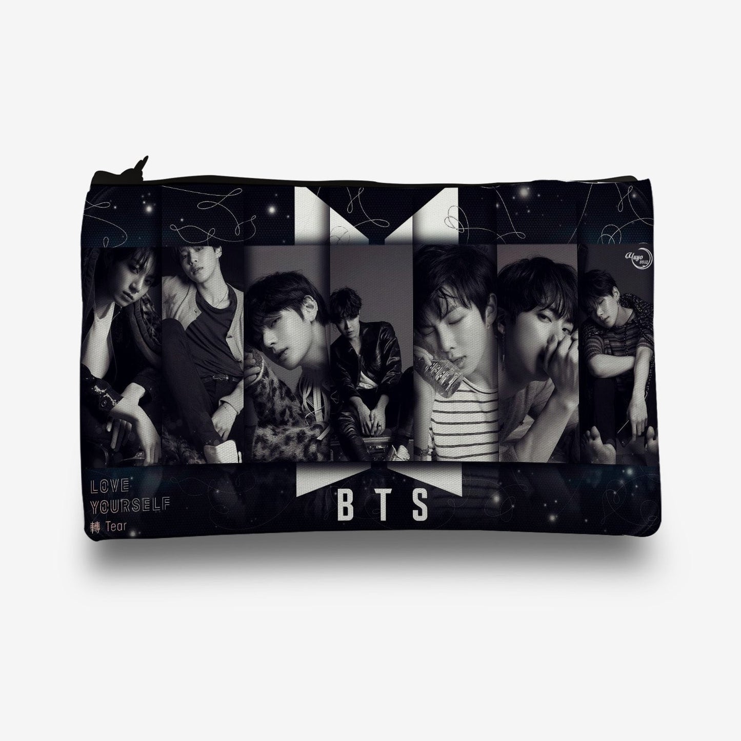 Traverse BTS (KPOP) pencil pouch for boys & girls. Digitally printed on Fabric with both sides printed