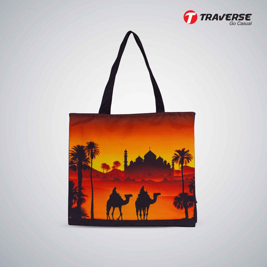 Traverse camel art Printed Tote Bag for Women by - Market Bag, Cute Tote Bag Aesthetic Purse, Handbag
