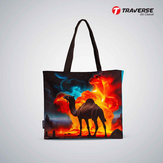 Traverse camel art Printed Tote Bag for Women by - Market Bag, Cute Tote Bag Aesthetic Purse, Handbag