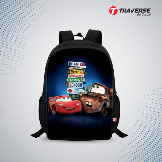 Kids Bag- Cars (Digital Printed Backpack for Class 1 to 3)